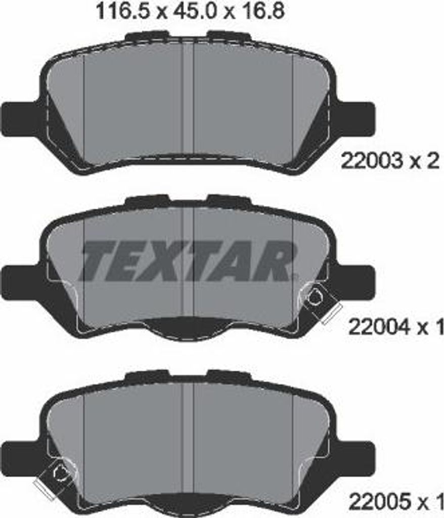 TEXTAR Bremsbeläge Satz Hinten für TOYOTA Venza (V1) 2200301