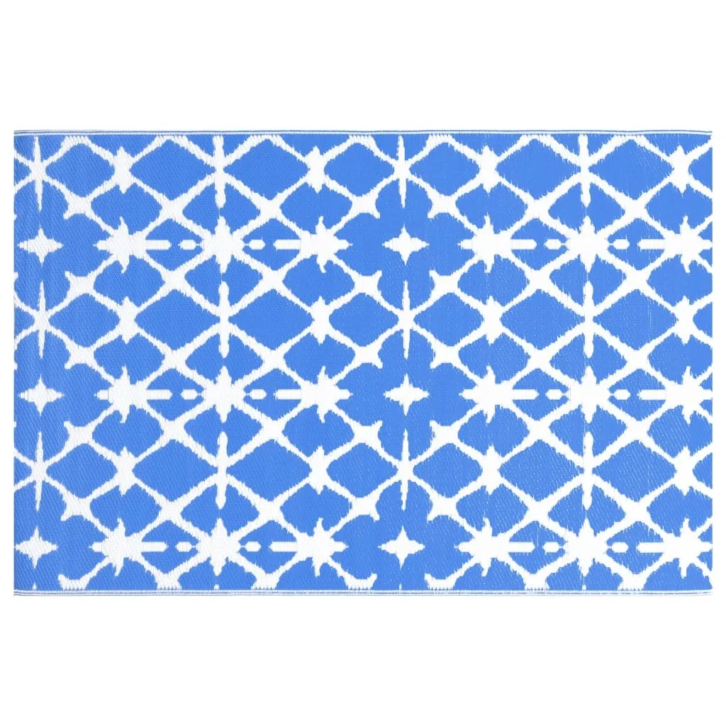 Grand tapis ARAKIL 120x180 cm résistant aux UV et intempéries bleu