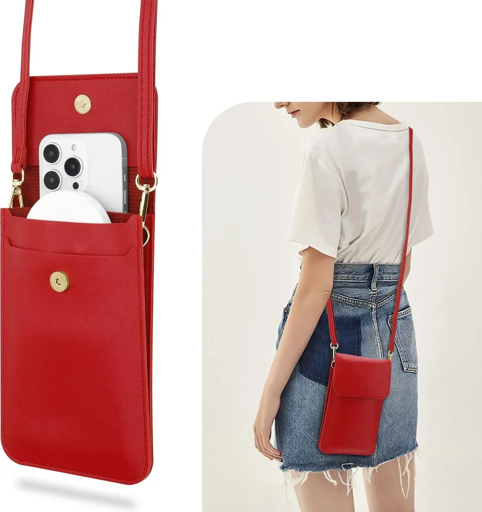 Cover Borsa Tracolla Huawei NOVA 13 Rosso | Custodia con Touch Window - 5