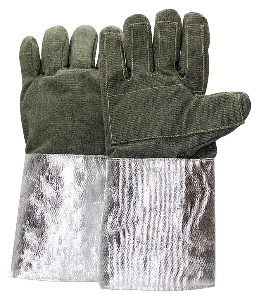 Gartenhandschuhe, schnittfeste und feuerfeste Handschuhe aus Kohlefaser-Aluminiumfolie, hochtemperaturbeständige Handschuhe für Metallurgie, Schw...