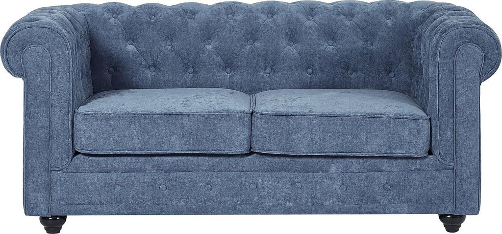 CHESTERFIELD 2-Sitzer-Sofa aus blauem Stoff