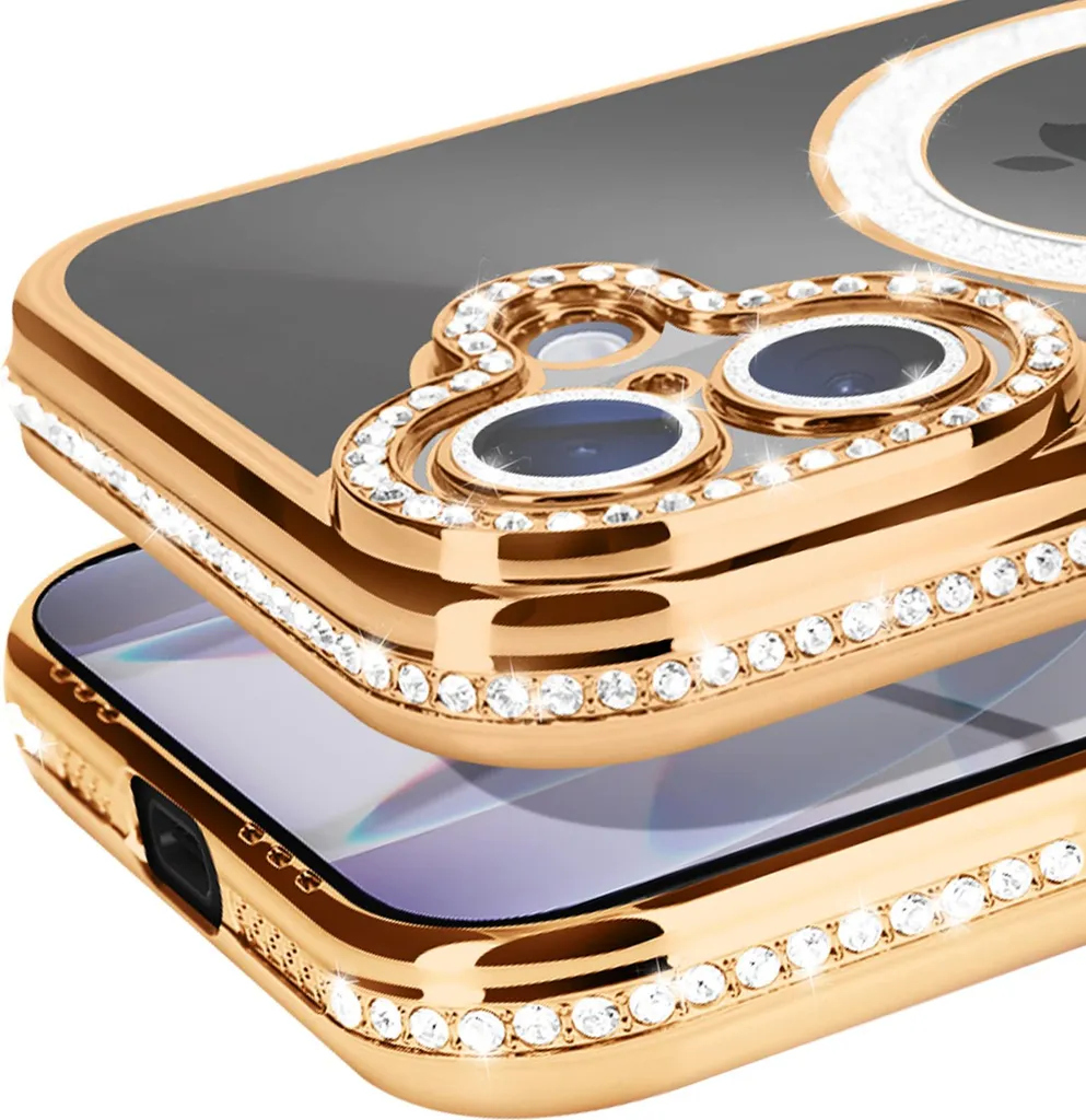 Regalo Perfetto: Cover iPhone 17 Avizar Oro e Strass MagSafe - 3