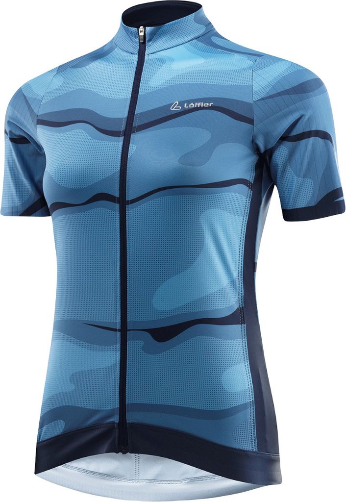 Löffler Kurzarm-Radtrikot mit Fahrradtrikot FZ Barkly HOTBOND RF-Blau