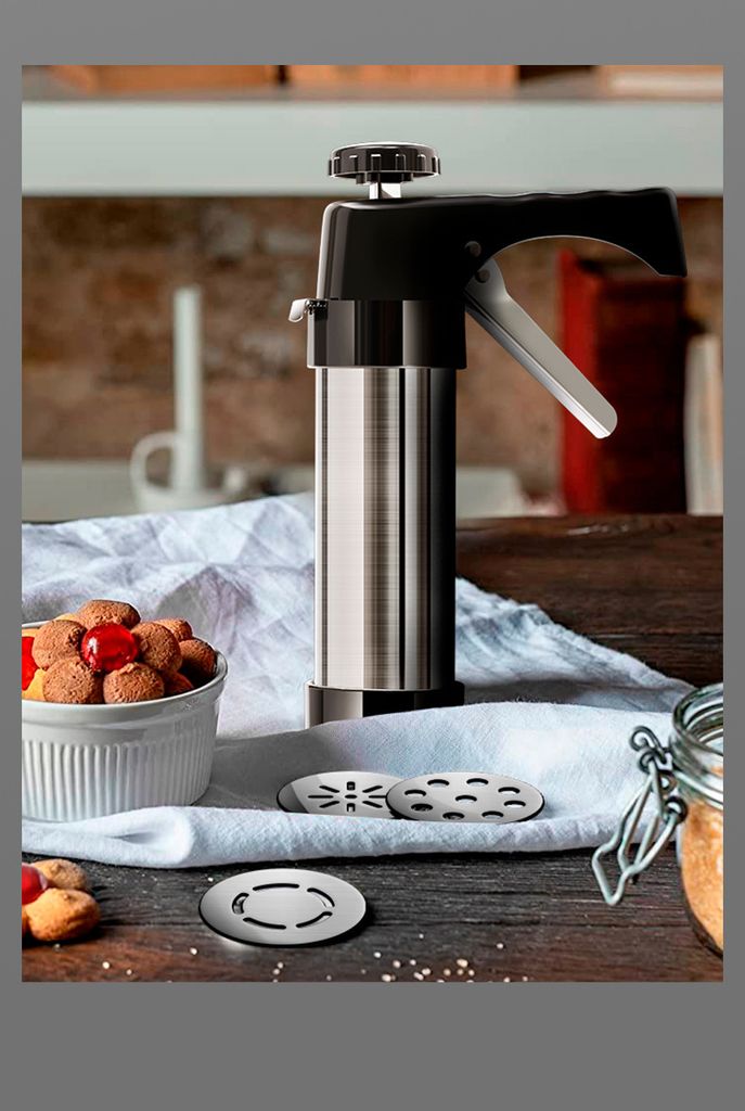 Rosedreamer Gebäckpresse, Keksmaschine, Kekspresse, Mit 20 Schablonen