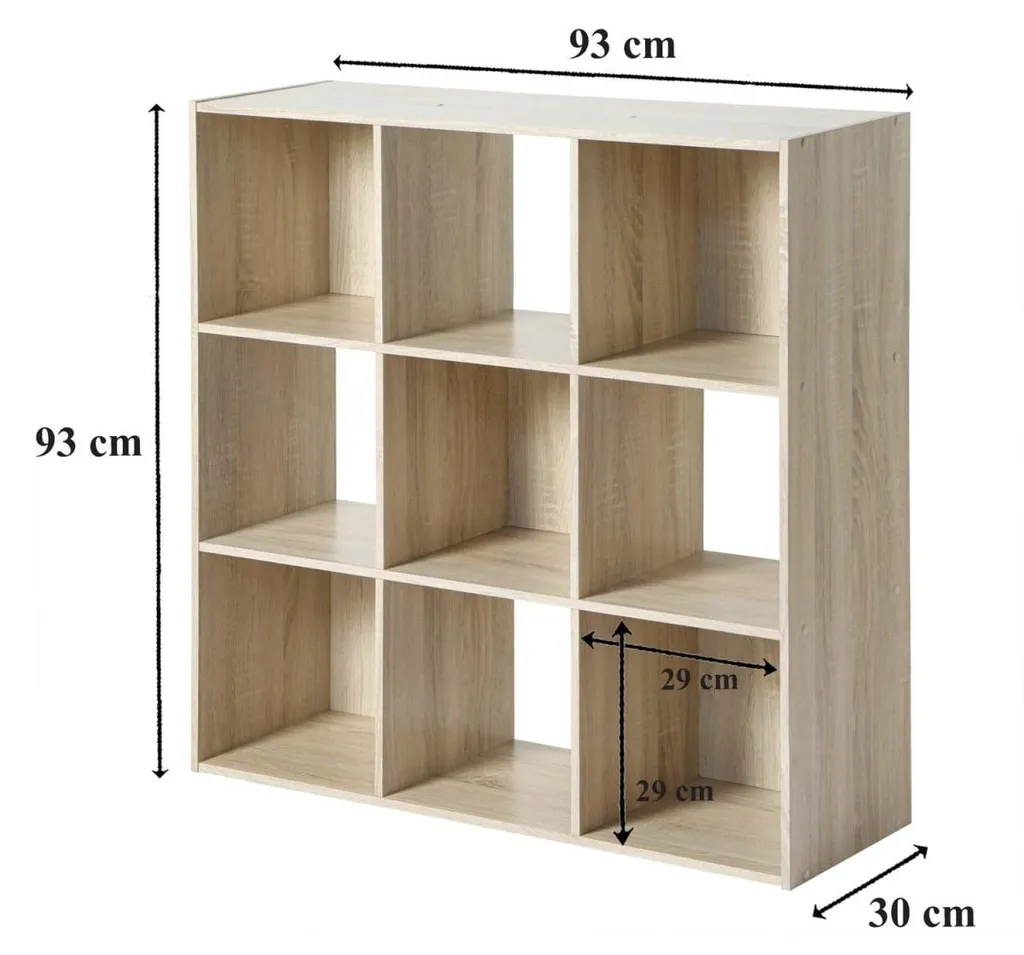 Étagère 9 cases structure robuste 104cm design scandinave bois clair - 6