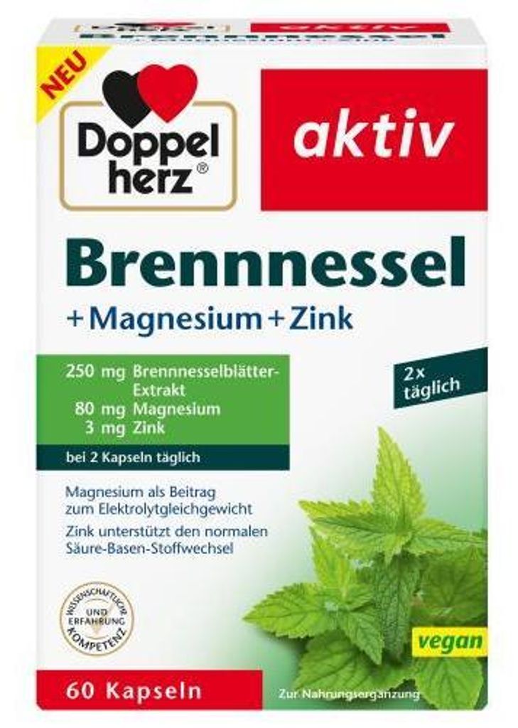 Doppelherz Brennnessel+Magnesium+Zink Kapseln 60 St Produktbild 