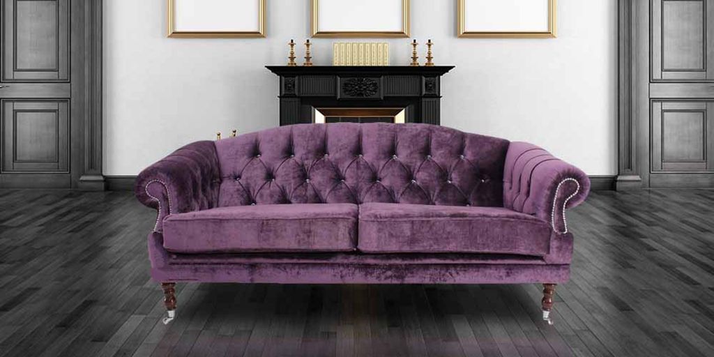 Barock Rokoko Sofa Couch Textil Samt Chesterfield - Designer Couchen -jvmoebel