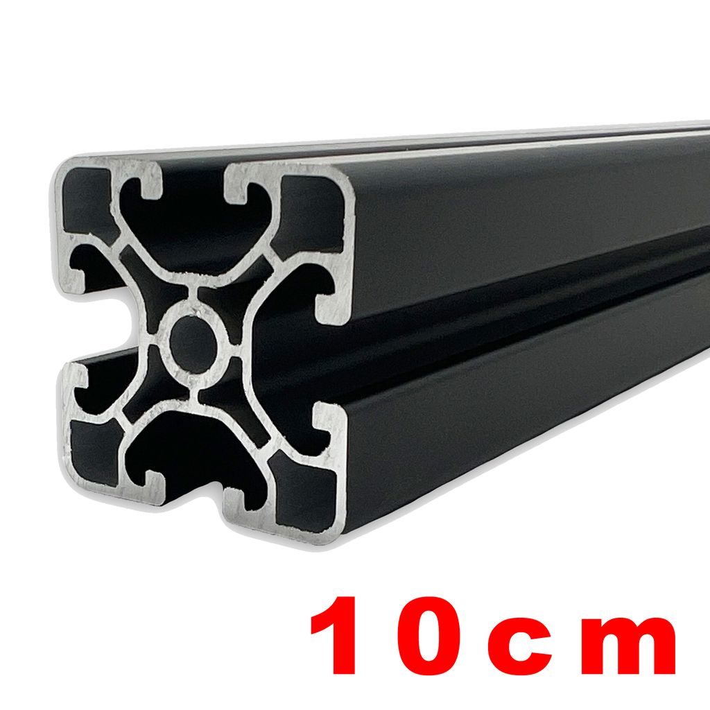 Alu Nutenprofil 40x40 mm Nut 8 Länge 100 mm schwarz Produktbild 