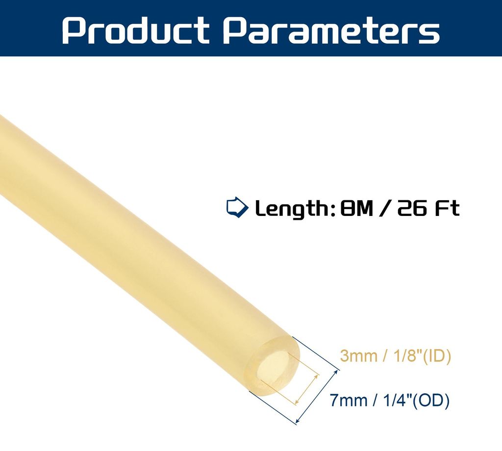 26 Ft(8M) Naturlatexschlauch, 1/8"(3mm) ID x 1/4"(7mm) OD Zwille Gummib?nder Gummischlauch fš¹r Sport, Fitness, Spielzeug, Hochwertiger Naturlate...