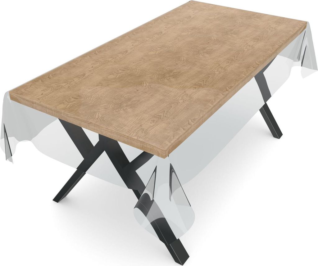 Tischdecke Klara 0,5mm Wachstuch PVC abwaschbar Durchsichtig Transparent 120x140cm