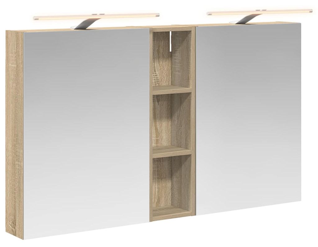 Badezimmerschrank-Set 3 pcs 120 x 14,5 x 70 cm Holzwerkstoff