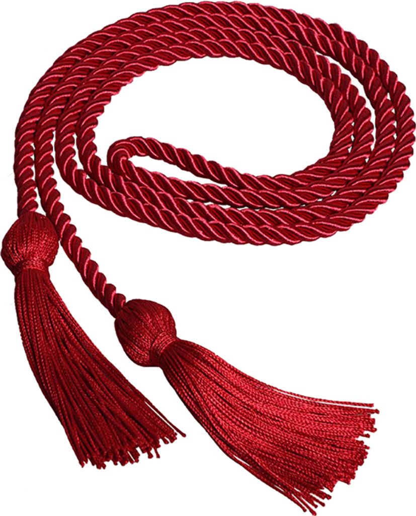 170 cm Single Color Honor Cord Quasten Quasten Collage Absolventen Abschlussstahldekoration-Weinrot