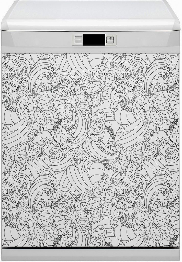 Küche Dekorative Magnete Magnet Folie für Geschirrspüler 60x70 cm - Doodle -Muster