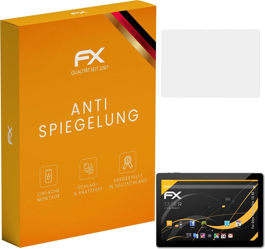 atFoliX FX-Antireflex 2x Schutzfolie kompatibel mit Odys Space One 10 SE Displayfolie