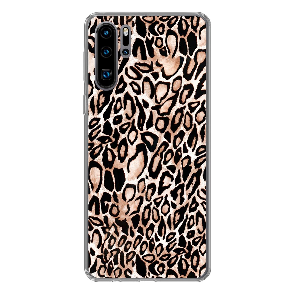 MuchoWow Handyhülle Schutzhülle Hülle für Huawei P30 Pro Panther Druck - Schwarz - Flecken Silikon Softcase Handy Hülle - Schutzdeckel