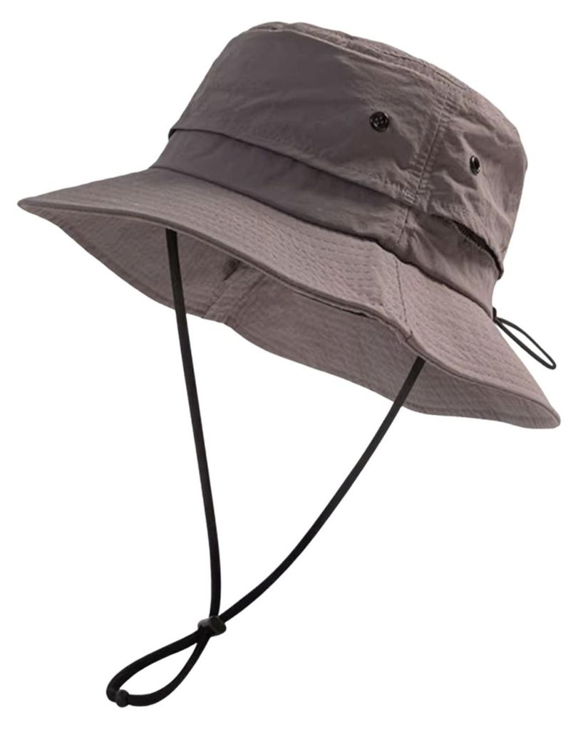 Faltbarer Fischerhut aus schnelltrocknendem, atmungsaktivem Mesh-Gewebe mit breiter Krempe, verstellbarem Wind- und Sonnenschutzband