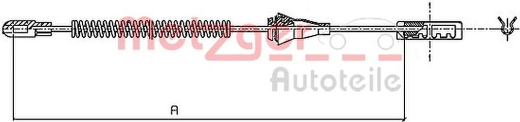 METZGER Handbremsseil Seilzug Feststellbremse für OPEL Astra H Caravan (A04) Hinten Links Hinten Rechts Rechts 11.5959