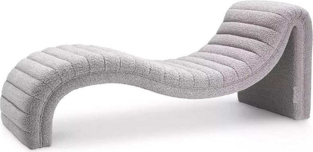 Casa Padrino Luxus Chaiselongue Grau 165 x 61,5 x H. 65 cm - Wohnzimmer Liegesessel - Designer Recamiere - Wohnzimmer Möbel - Luxus Möbel - Luxus...