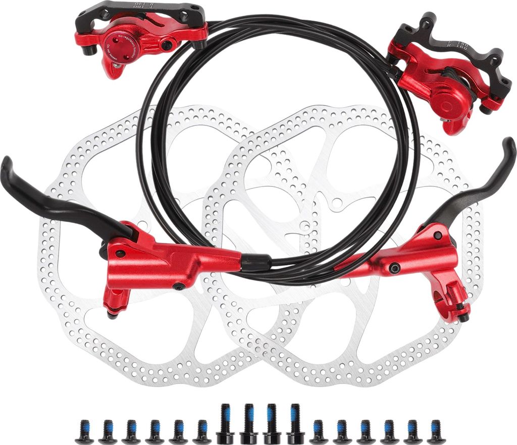 1 Satz Fahrrad Scheibenbremsen Kit, Vorne Links Hinten Rechts Bremshebel, 160mm Scheibe, Fahrrad Scheibenbremszange, 850mm 1450mm Bremszug Für Ren...