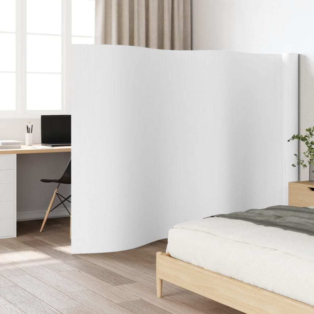 "im Angebot" Paravent Weiß Breite 800 cm Höhe 165 cm Bambus - Paravents CC17342