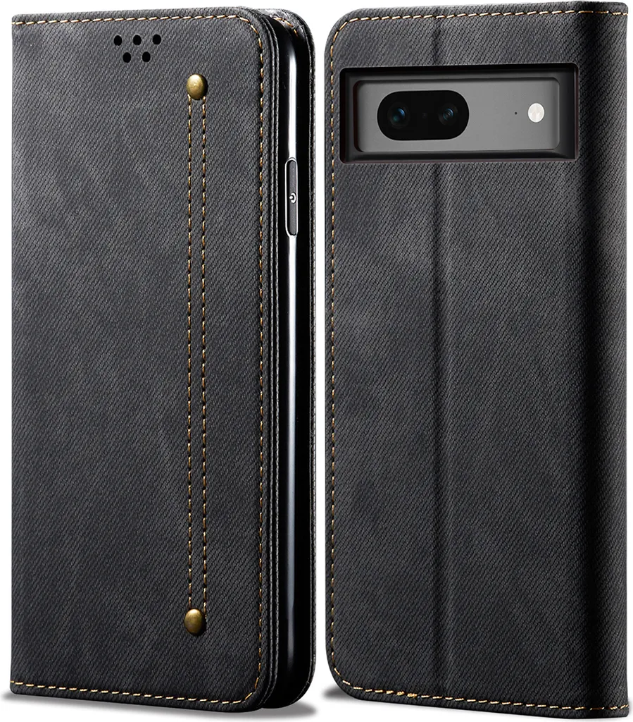 Custodia Google Pixel 7 Pelle Nera Portafoglio Magnetica Antiurto