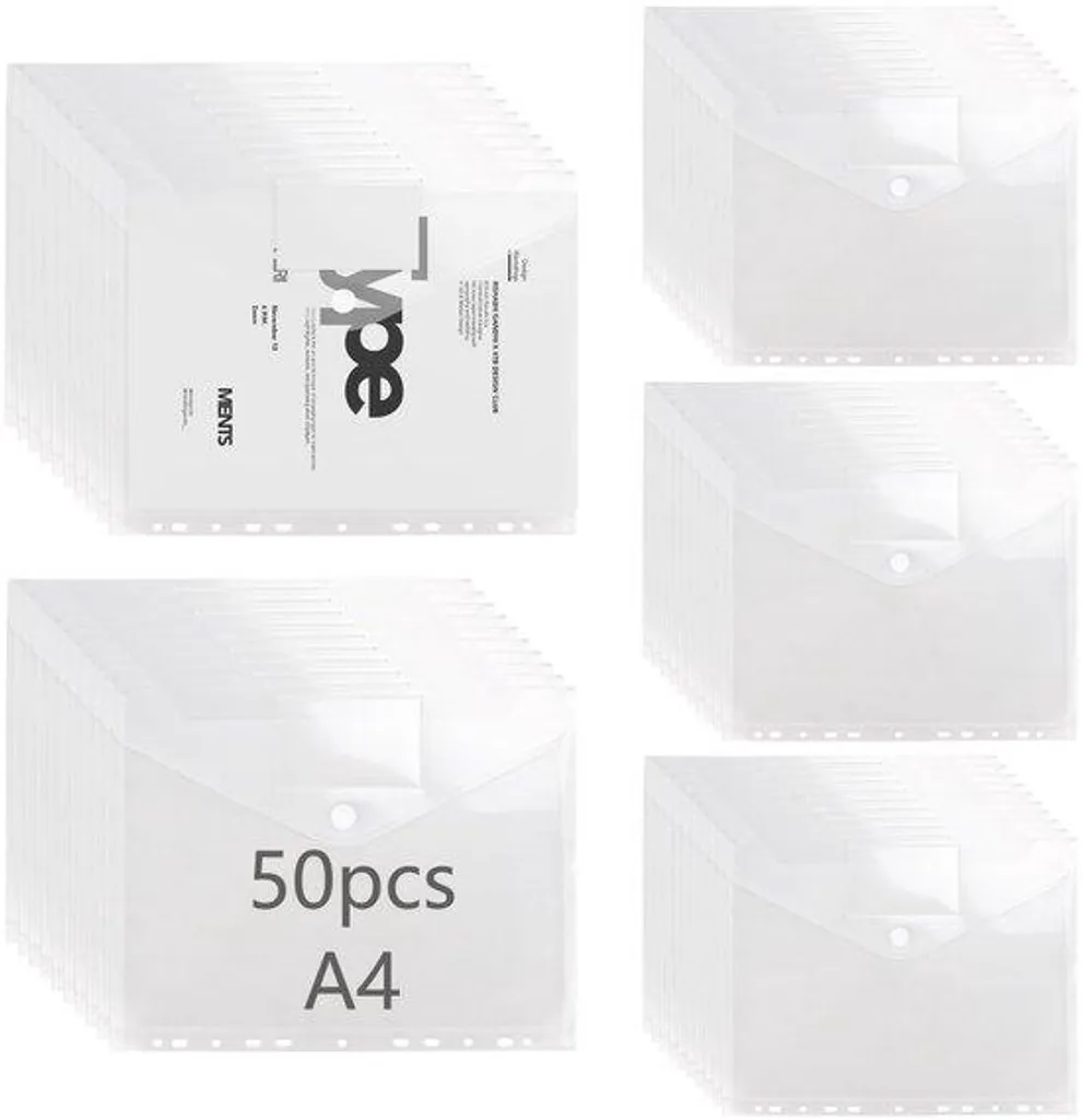 Stop aux Documents Perdus : Lot 50 Chemises A4 Transparentes avec Velcro