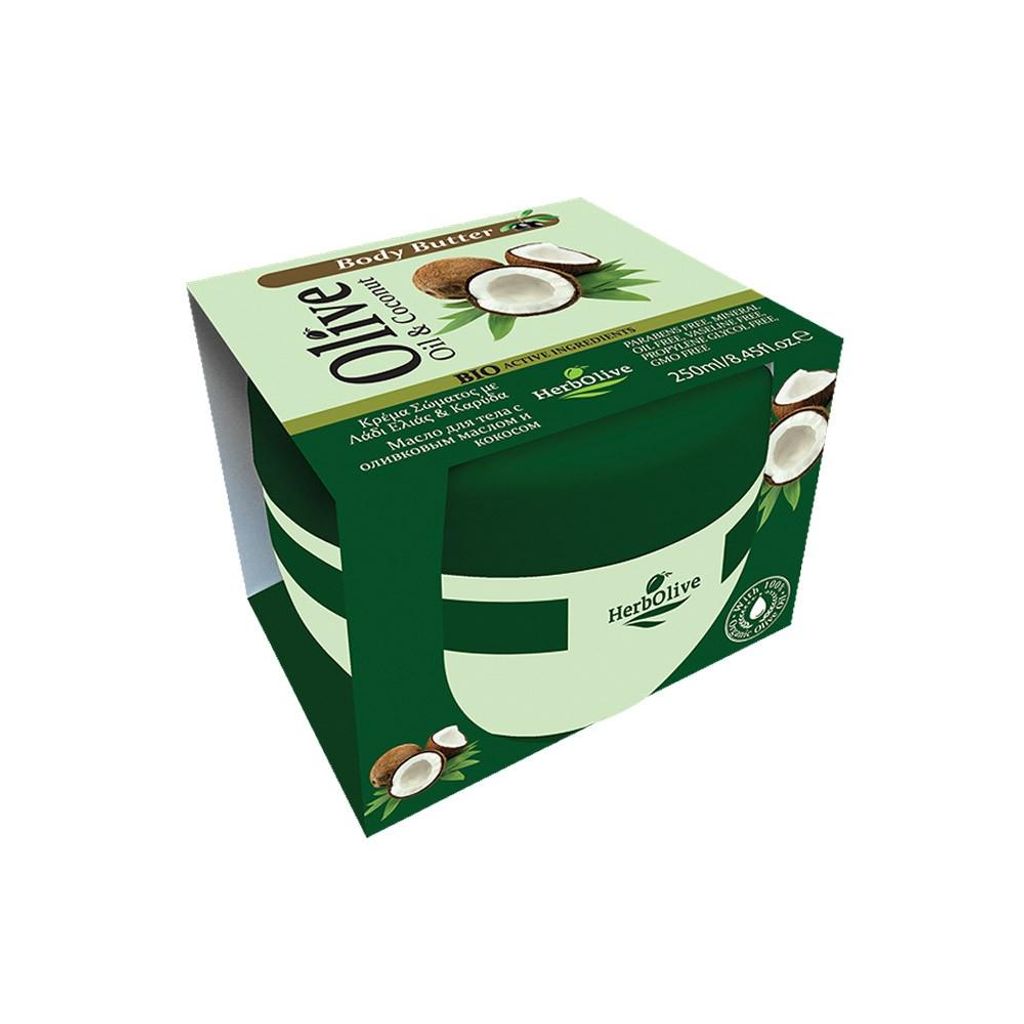 Herbolive Burro Corpo Olio di Oliva e Cocco 250 ml Immagine del prodotto 
