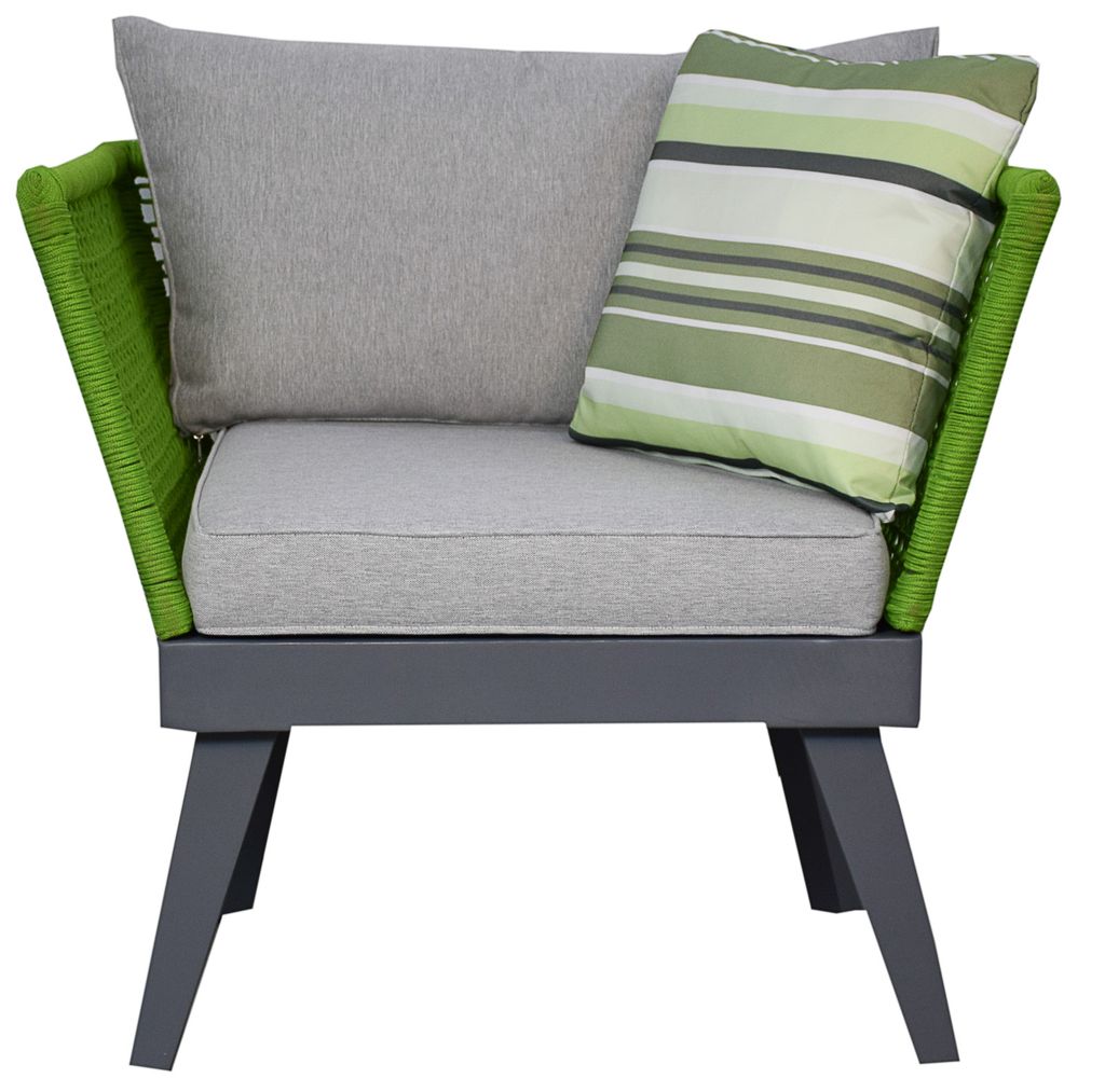 Sessel Gartensessel Lounge Sessel Schnell trocknend UV resistent Wetterfest In und Outdoor nutzbar Seilwicklung edles Design Modell: Cuba in grün ...