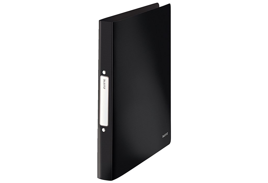 LEITZ Ringbuch Solid A4 PP schwarz 2-Ring Reißmechanik