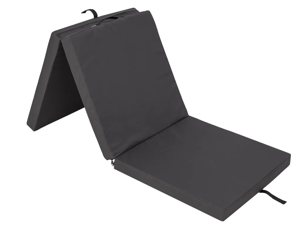 Matelas d'appoint pliable 180 cm avec Housse Aloba Déhoussable en Gris