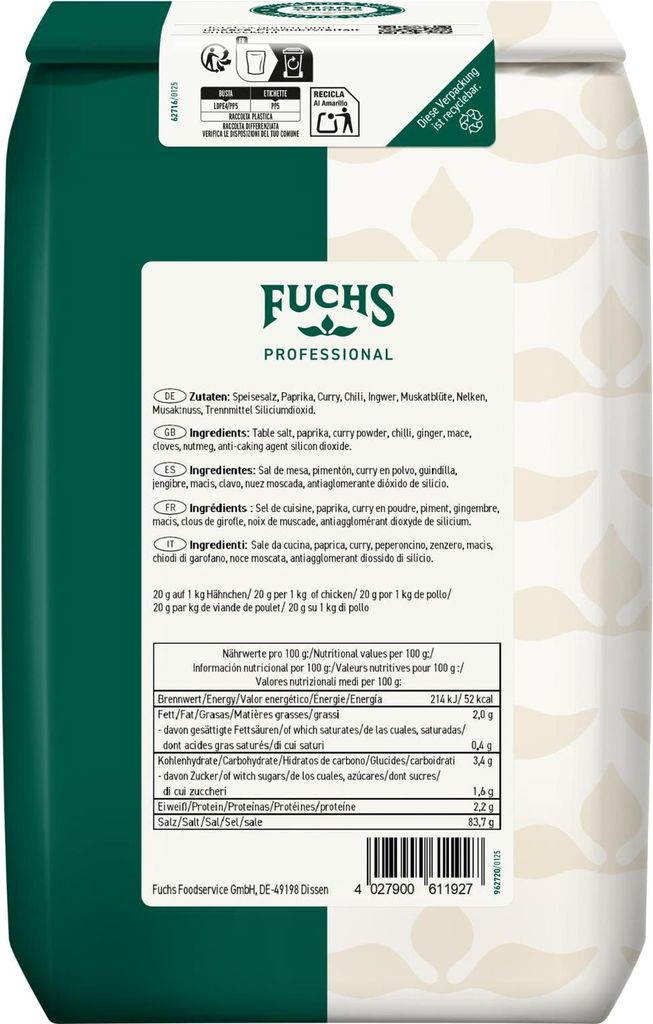 Fuchs 6653076003 Fuchs Hähnchen Gewürzsalz Gewürzmischung, Image du produit 