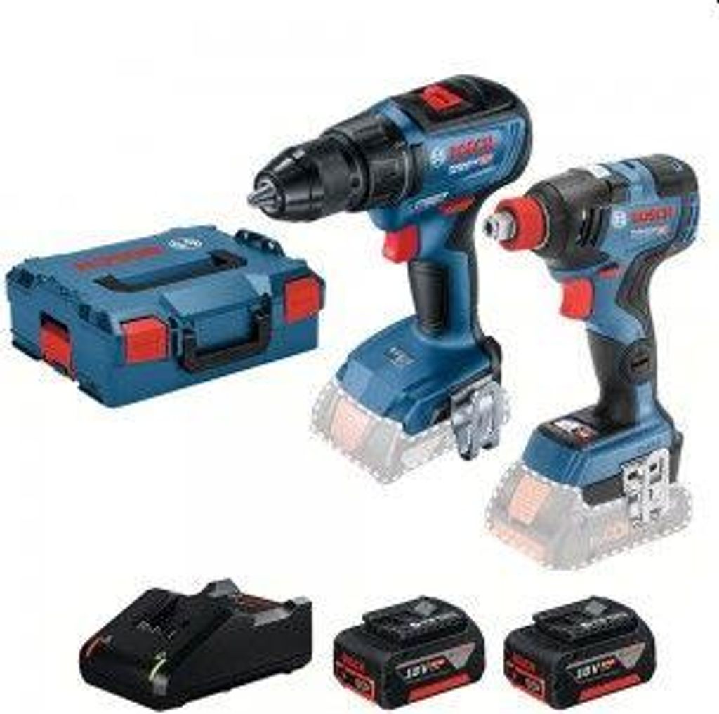18V Bohrschrauber-Schraubendreher-Set Gsr18V-50 + Schraubenschlüssel Gdx18V-200 2*4.0A - B 6019J2220