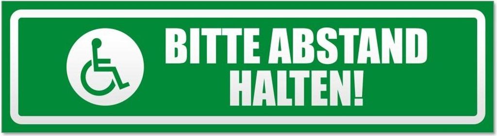 Bitte Abstand halten! Motiv 2 invertiert Magnetschild Schild magnetisch - 20cm Grün - Magnetfolie für Auto PKW Kfz