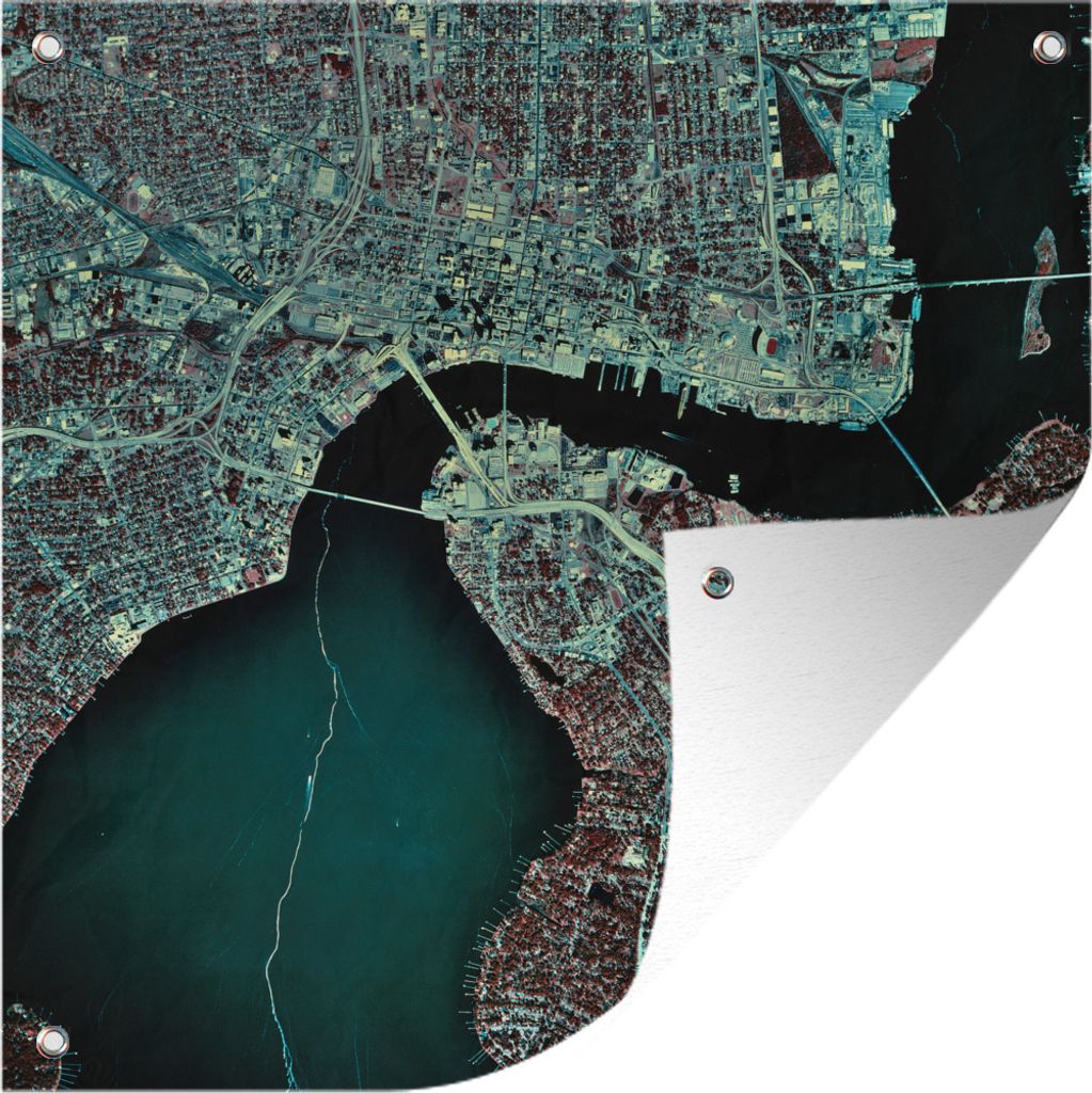 MuchoWow 50x50 cm Outdoor-Poster Gartendeko Sichtschutz Garten Poster für den Garten Satellitenbild von Jacksonville in Florida, USA