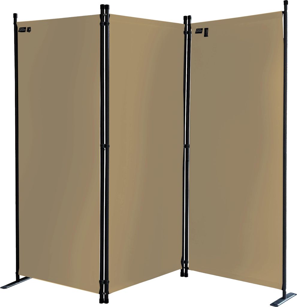 Paravent 3 Teilig 170 x 165 cm Beige - Garten & Balkon Sichtschutz Stellwand Innen & Außen - Raumteiler Trennwand Faltbar Blickdicht & Wetterfest