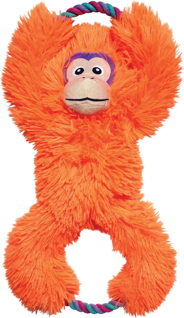 Jeu pour chien Tuggz Singe Orange Kong - Jouet Peluche à Cordes Résistant