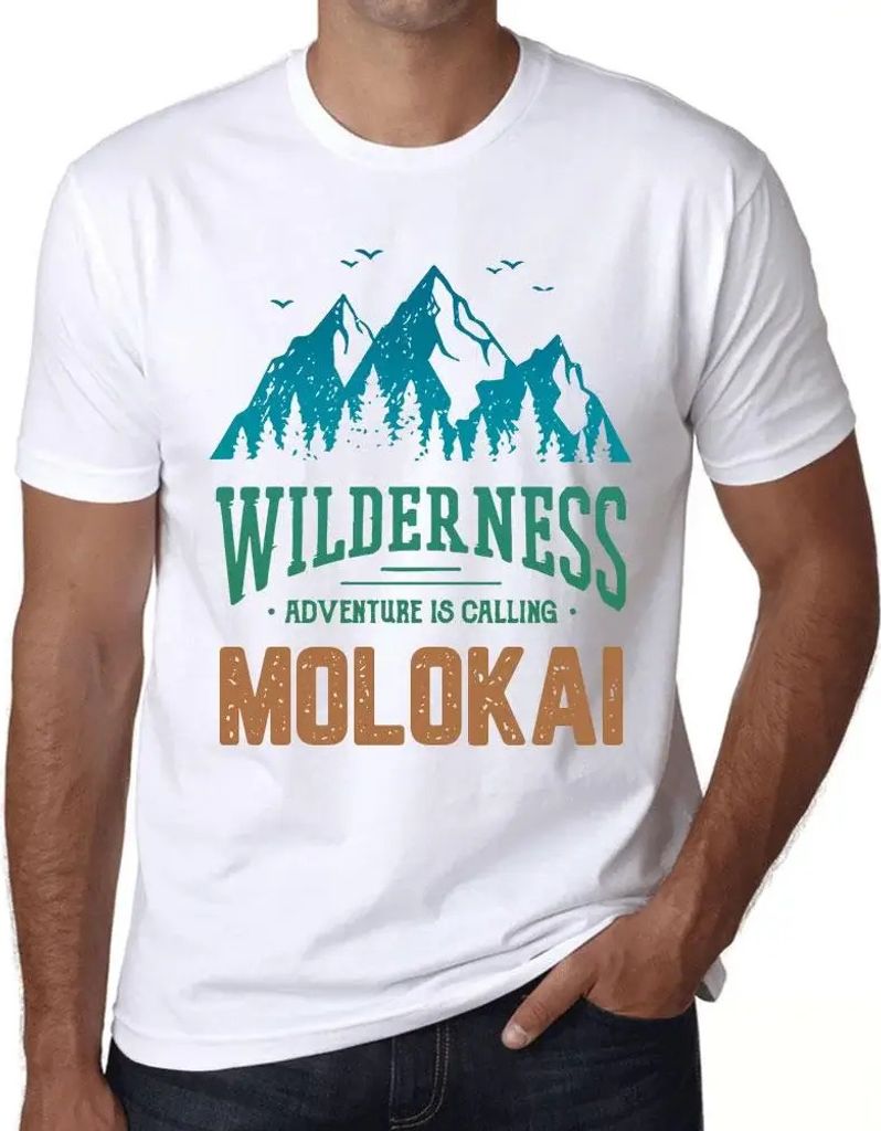 Herren Grafik T-Shirt Die Wildnis das Abenteuer ruft Molokai – Wilderness, Adventure Is Calling Molokai – Öko-Verantwortlich Vintage Jahrgang ...
