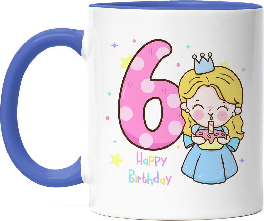 Happy Birthday Tasse Blau 6. Geburtstagskind 6. Geburtstag Alles Gute Happy Birthday Party Princess