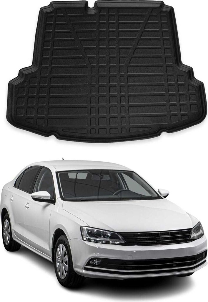 Kofferraumwanne Laderaumwanne für VW Jetta 2011-2014 Gummi TPE Schwarz