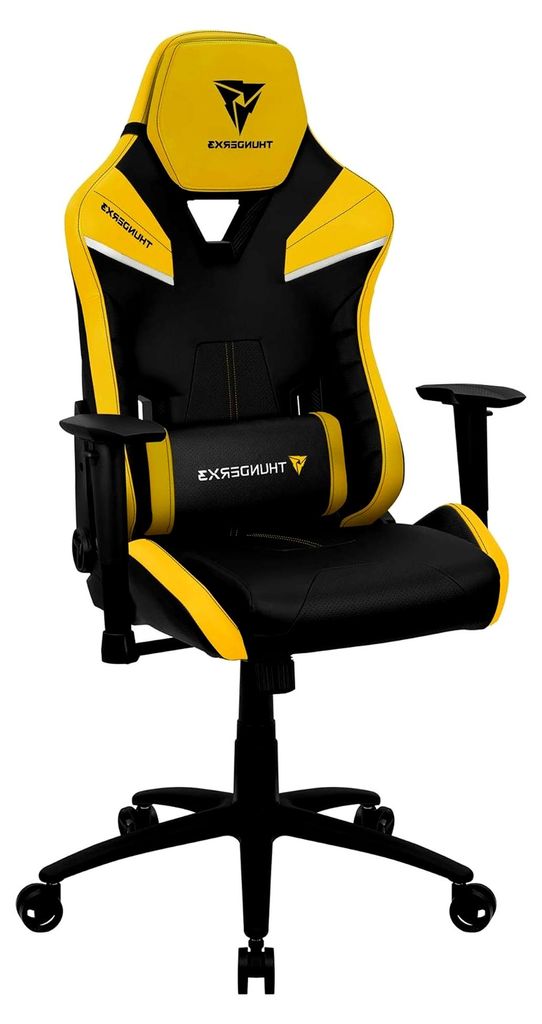 Ergonomischer Gaming-Stuhl mit abnehmbaren Kissen, Air Tech, gelb