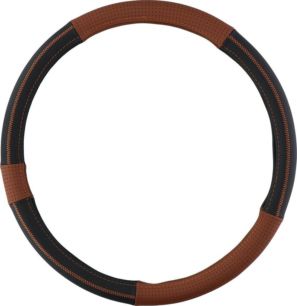 All Ride Lenkradhülle für Lkw - Echtleder - 44-46 Zentimeter - Braun-Schwarz