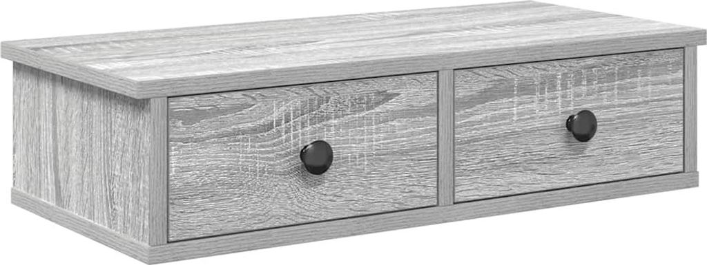 Wandregal mit Schubladen Grau Sonoma 60x28x15 cm Holzwerkstoff
