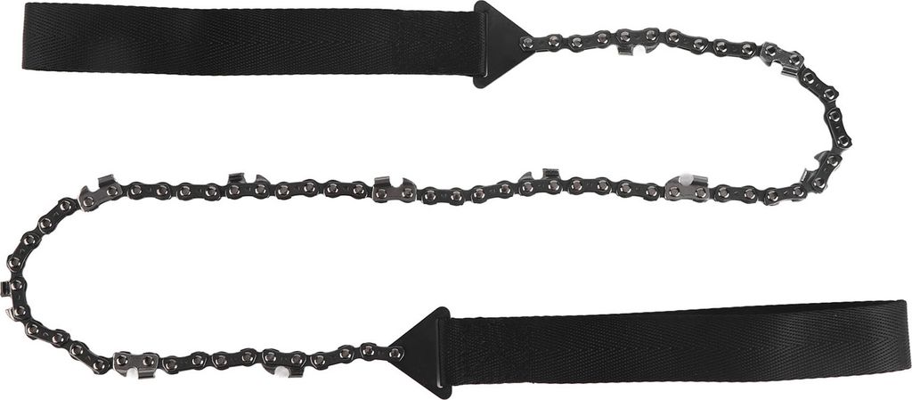 Taschenkettensäge mit 11 Zähnen, tragbares Survival-Handkettensägen-Holzschneidewerkzeug, Notfall-Camping-Wanderwerkzeug mit Griffen