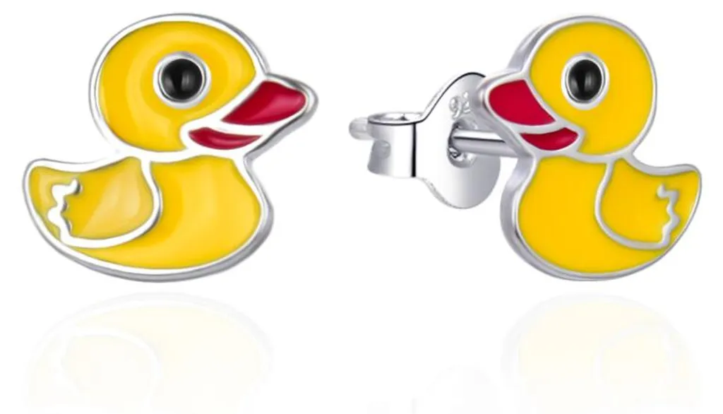 Boucles d'oreilles canard argent massif : Finition polie AGT-ED014P