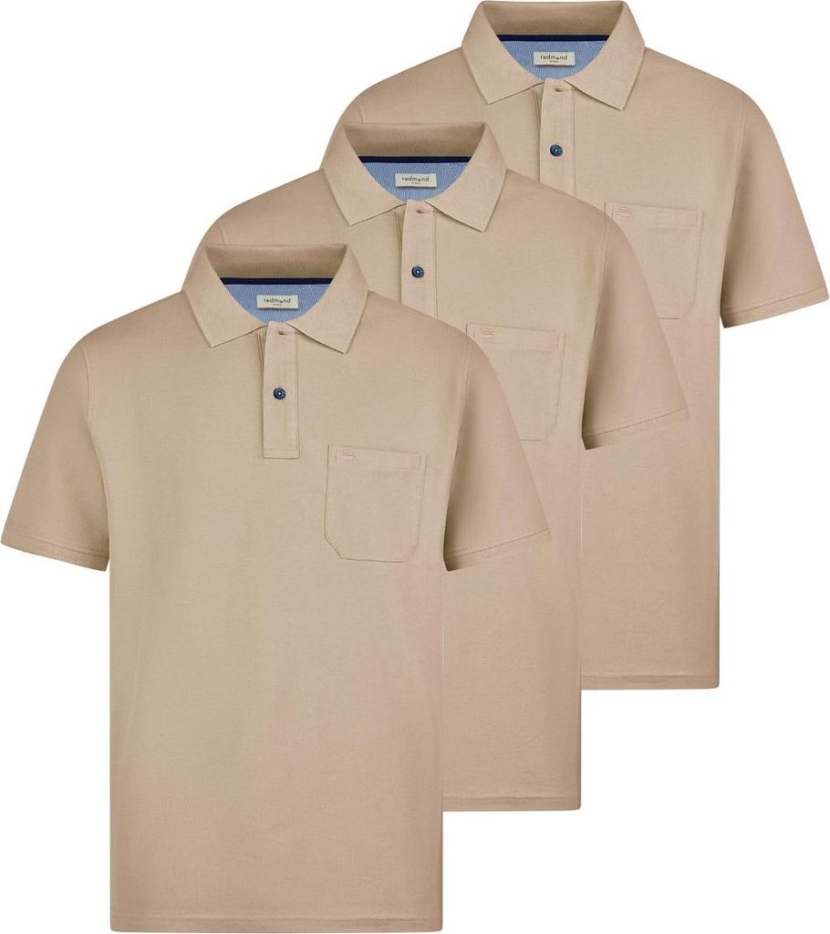 Redmond 3er Pack Basic Poloshirt Weiches Material mit hohem Komfort, Klassischer Polokragen zeitloser Stil, Vielseitig kombinierbar für jeden Tag