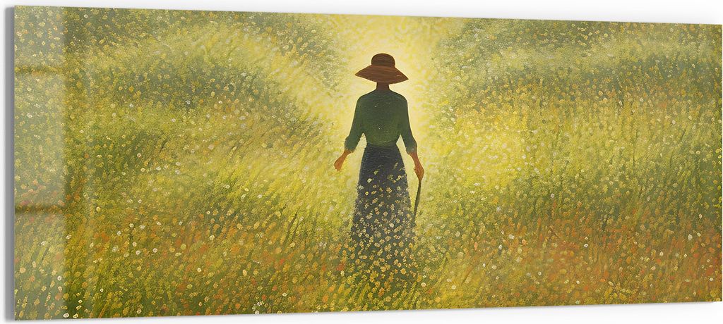 DEQORI Glasbild Acryl 125x50 cm 'Wandernde Stille' Wandbild Bild modern Deko