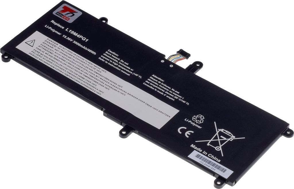 T6 Power Akku für Lenovo ThinkPad 11e Yoga Gen 6 20SE, Li-Poly, 15,36 V, 3000 mAh (46 Wh), schwarz