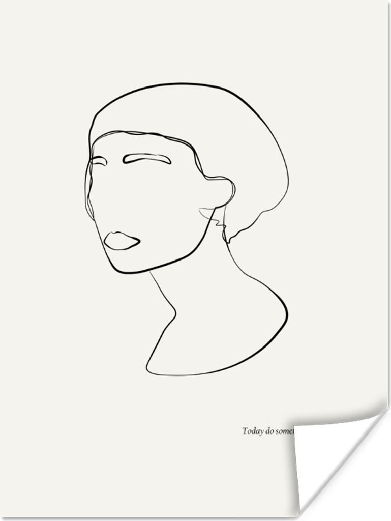 MuchoWow Poster Text - Frauen - Strichzeichnungen - Zitate 120x160 cm - Wandbilder