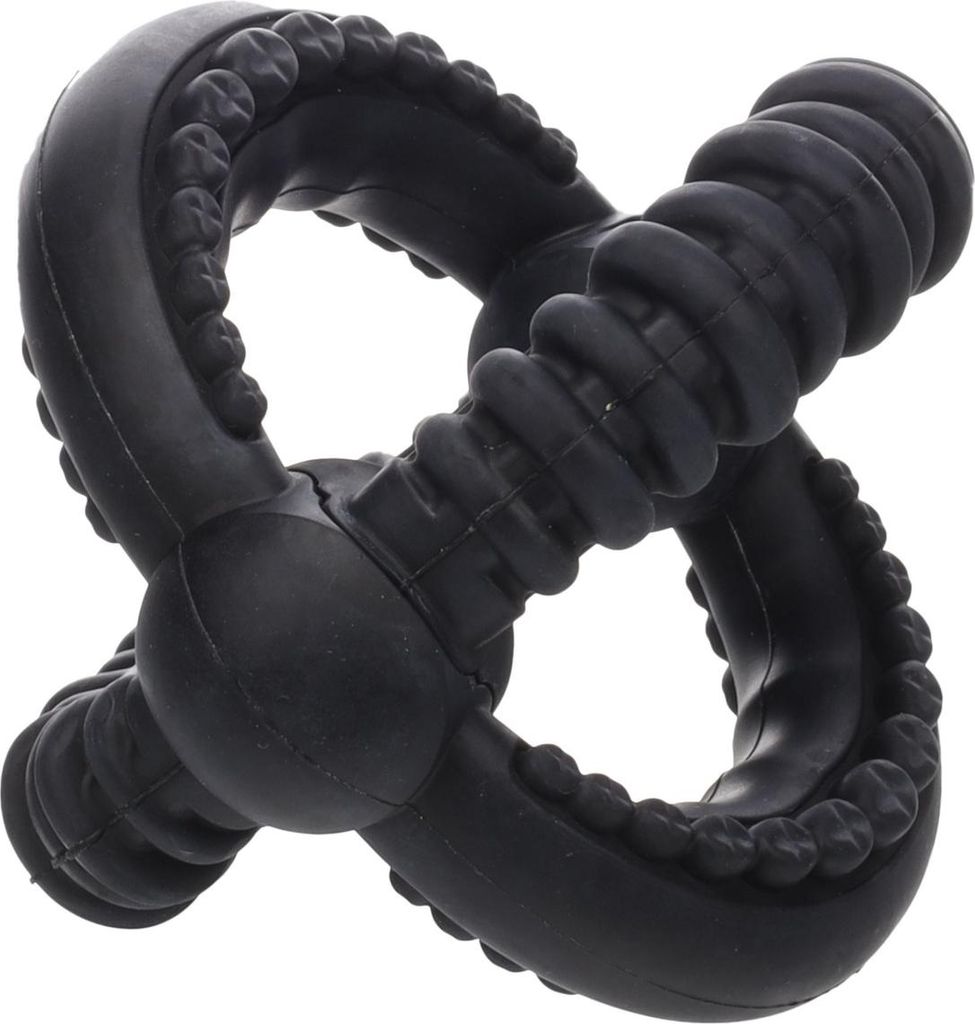 Flamingo Hundespielzeug Gladiator Cross Ball schwarz