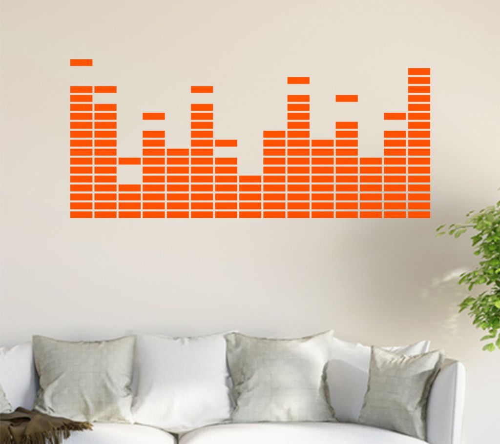 Equalizer - EQ Wandtattoo in 6 Größen - Wandaufkleber Wall Sticker - Dekoration, Küche, Wohnzimmer, Schlafzimmer, Badezimmer